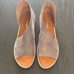 Free People Gray Mont Blanc Leather Mules. Size 40